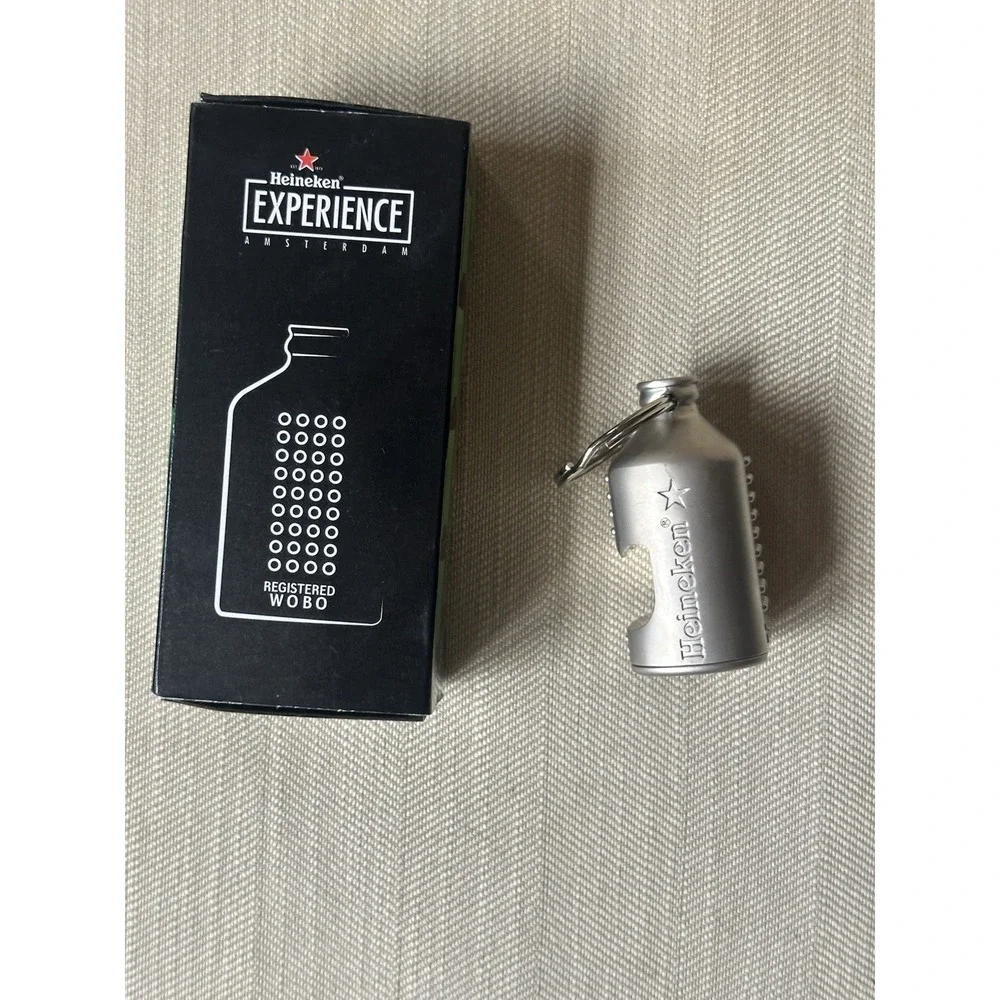 NEW - HEINEKEN EXPERIENCE BEER BOTTLE OPENER KEY CHAIN REGISTERED WOBO AMSTERDAM
